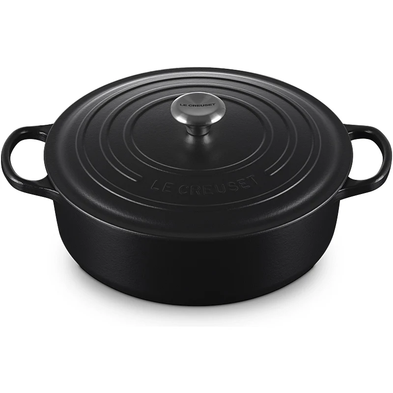 Le Creuset Gourmet Bräter Signature 30cm Schwarz matt innen & außen