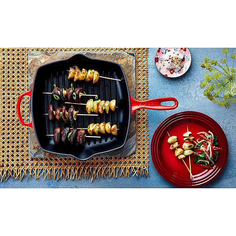 Le Creuset Grillpfanne quadratisch Signature 26cm Kirschrot