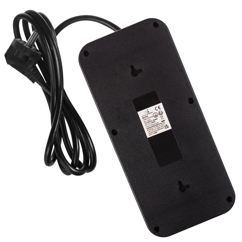 Maclean power strip, 6 socket extension + 4xUSB, 110-240V AC 50/60Hz, 2.1A max 2500W, 1.5 m, black, MCE389 B