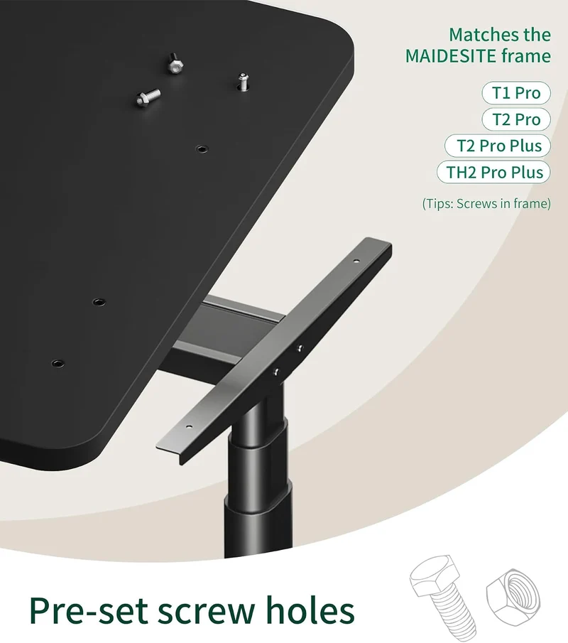 MAIDeSITe Tischplatte 120x60x2,5cm Schreibtischplatte - DIY Stabile Bürotischplatte– Perfekt für höh