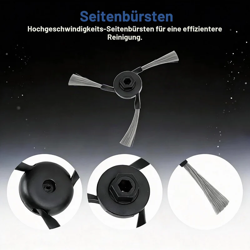 Zubehör für Dreame D20 Pro Plus,2 Hauptbürsten,3 Wischpads,3 Filter hepa,3 Seitenbürsten,3 Staubbeut