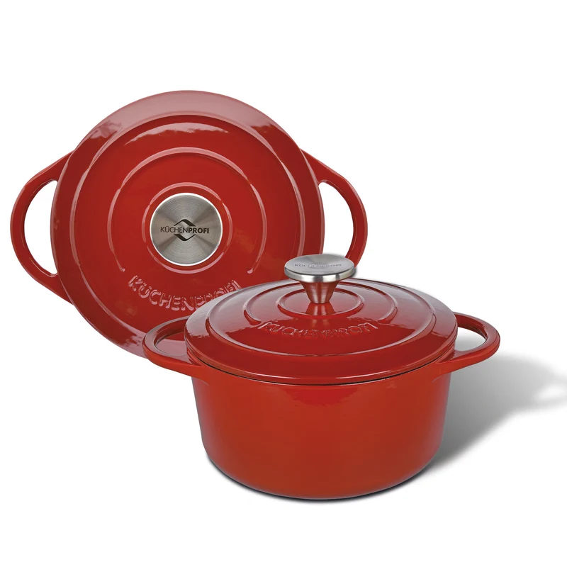 Bratentopf rund, 20 cm classic red
