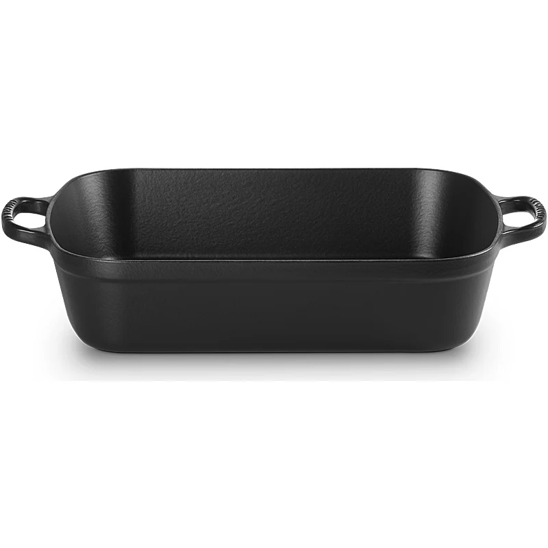 Le Creuset Bratreine Signature rechteckig 37cm Schwarz matt