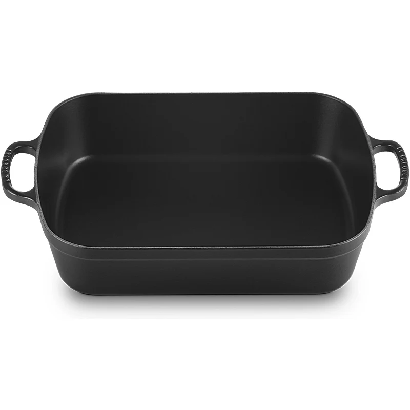 Le Creuset Bratreine Signature rechteckig 37cm Schwarz matt