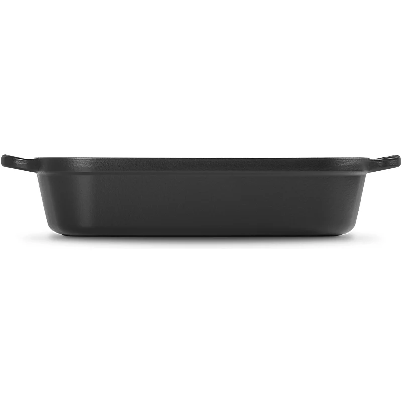 Le Creuset Bratreine Signature rechteckig 37cm Schwarz matt