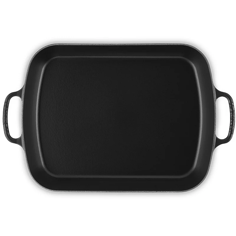 Le Creuset Bratreine Signature rechteckig 37cm Schwarz matt