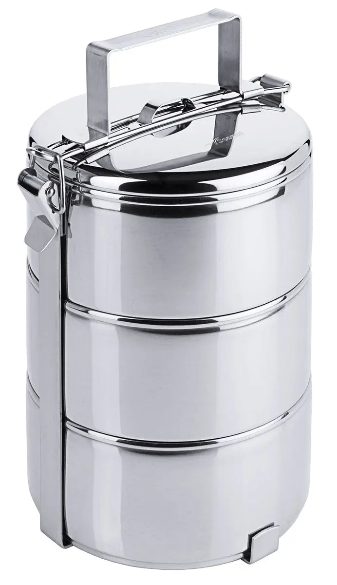 Edelstahl Etagen-Essenträger 3 Etagen 0,6-0,9 Liter Behälter