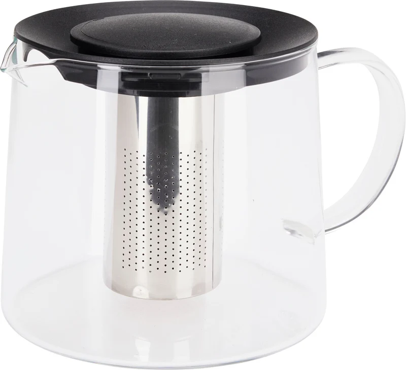 Cookinglife Teekanne Borosilikatglas 1,5 L - Edelstahl-Sieb - Glasteekanne Klar