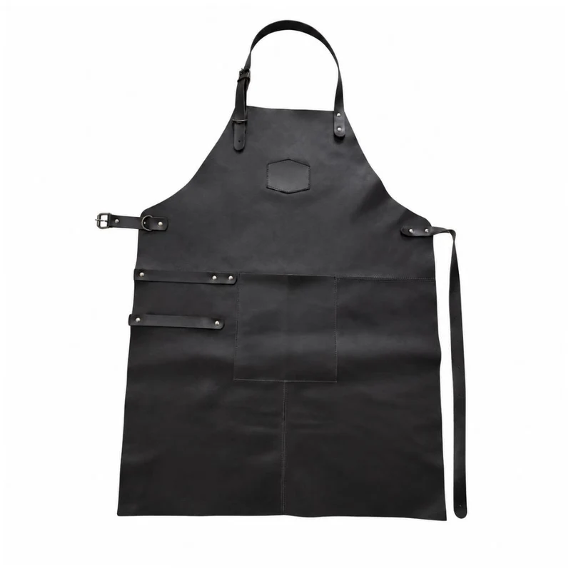 Lederschürze - B63xL85 cm - schwarz