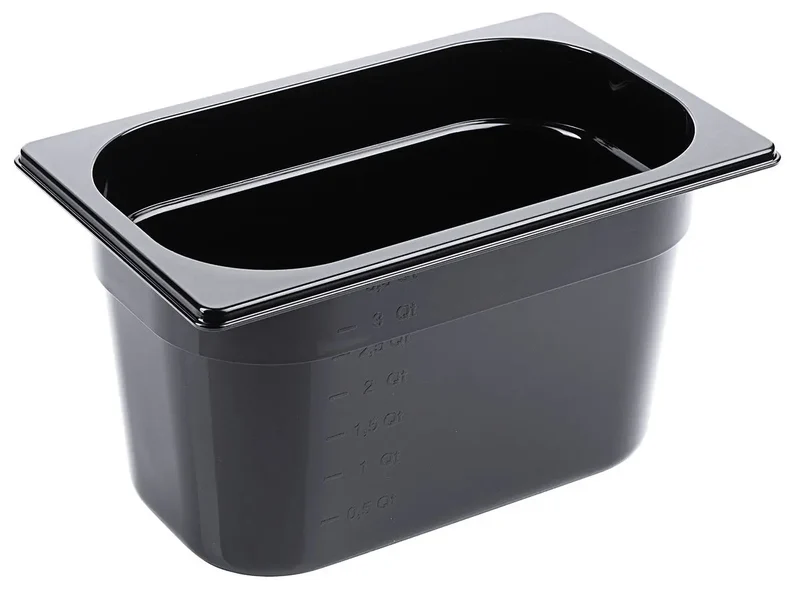 GN-Behälter aus Polycarbonat schwarz Tiefe 65-150mm