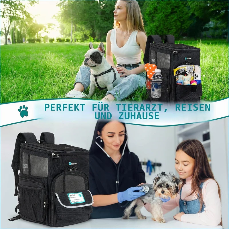 PetAmi Hunderucksack, von Fluggesellschaften zugelassene Rucksäcke für kleine & grosse Katzen, Haust