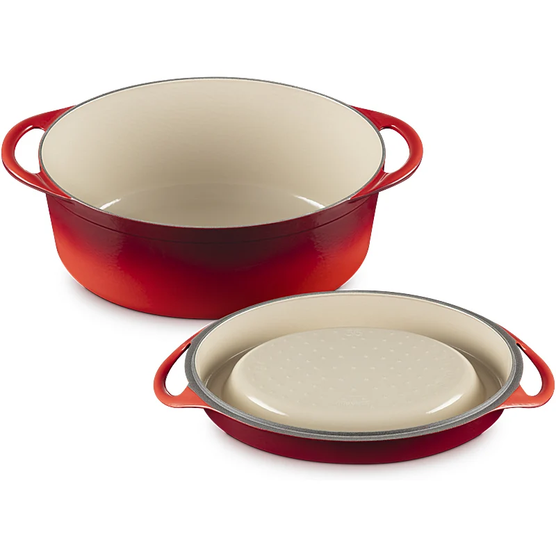 Le Creuset Doufeu oval 35 cm Kirschrot
