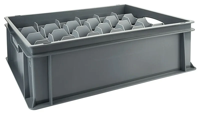 Einsatz für 24 Gläser oben für Transportkästen 60 x 40 cm