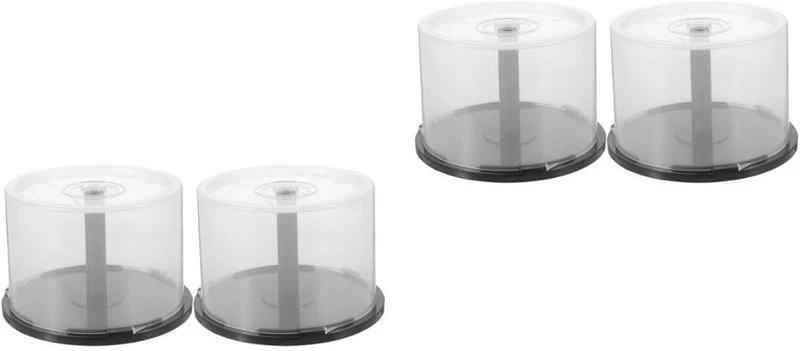Housoutil Cd Speicherbehälter 4Er Set Transparent Cd Aufbewahrungseimer Mit 50 Disc Kapazität Tragba