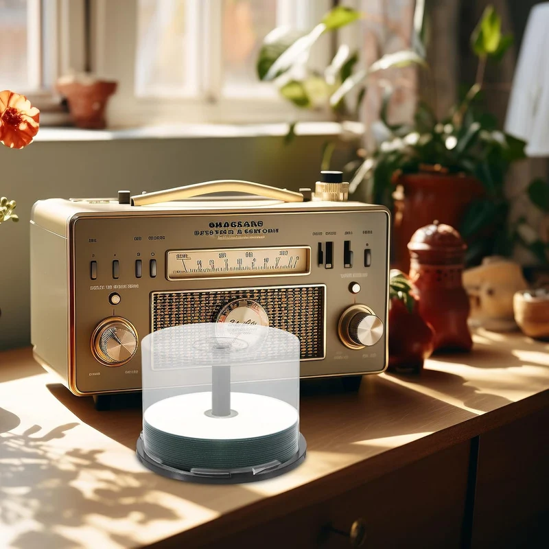 Housoutil Cd Speicherbehälter 4Er Set Transparent Cd Aufbewahrungseimer Mit 50 Disc Kapazität Tragba