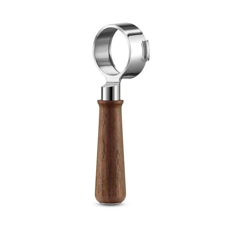 Portafiltros sin fondo de acero inox y madera de nogal Sage