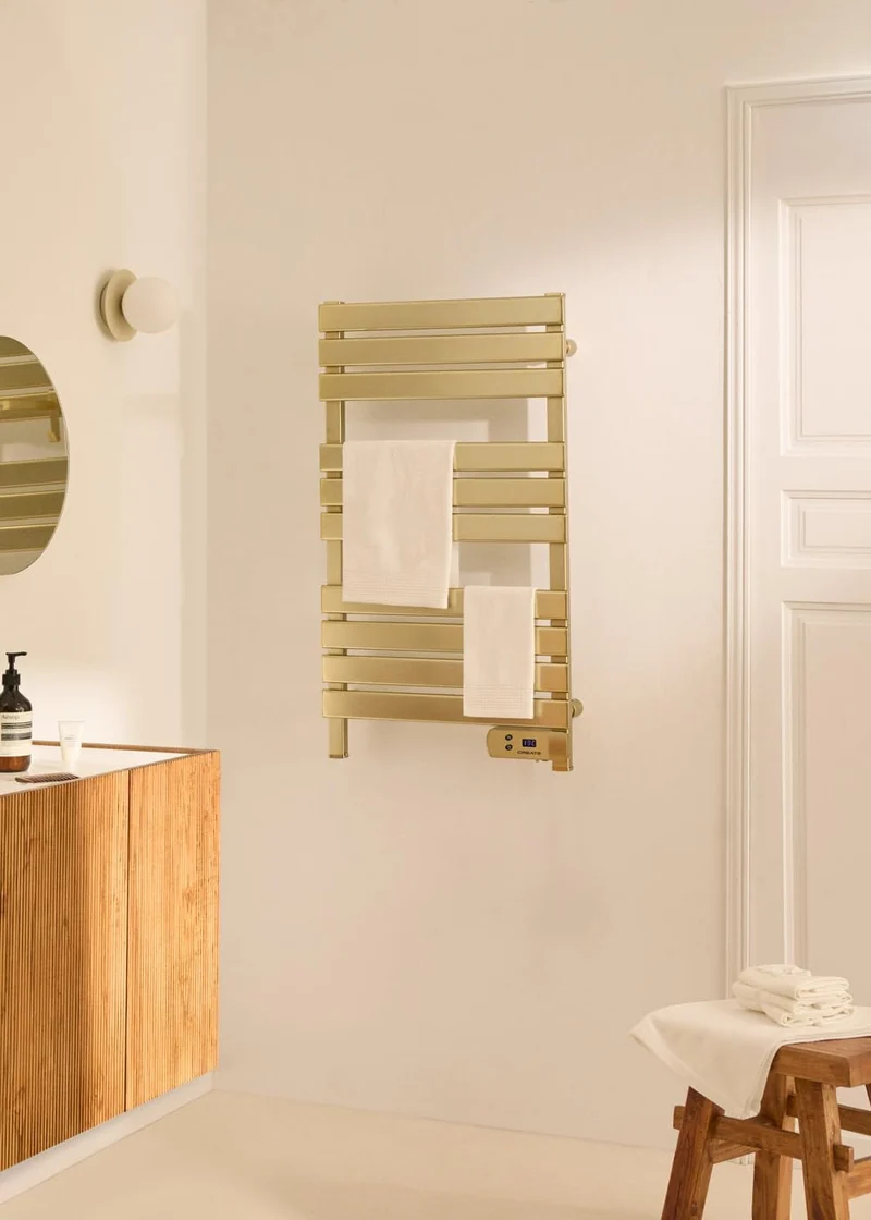 CREATE / WARM Towel 500W / Elektrischer Badheizkörper Gold / 96,9x55x5cm / Für Boden oder Wand, Time