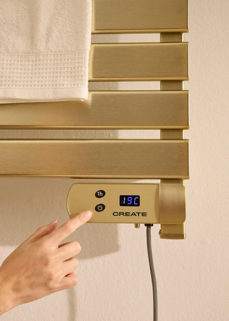 CREATE / WARM Towel 500W / Elektrischer Badheizkörper Gold / 96,9x55x5cm / Für Boden oder Wand, Time