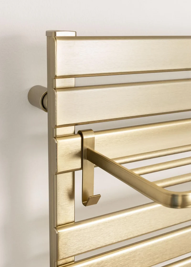 CREATE / WARM Towel 500W / Elektrischer Badheizkörper Gold mit Regal / 96,9x55x5cm / Für Boden oder