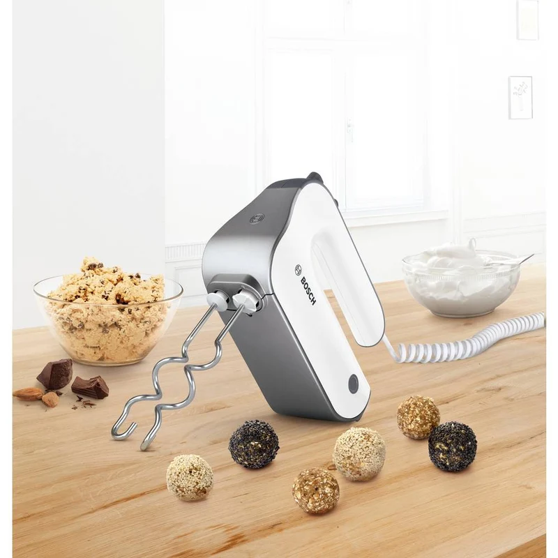 Bosch - Handmixer 850W weiß mit Spiralkabel - MFQ49300