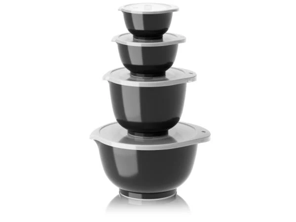 Rosti - Margrethe Rührschüssel-Set Durostima - 8-teilig 0,25 + 0,5 + 1,5 + 3 Liter Carbon Black