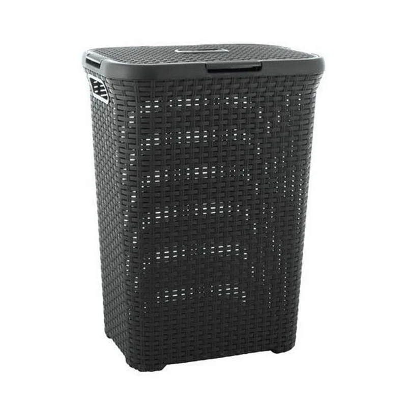 Curver laundry basket, openwork design, 40L, dark grey, Natural Style