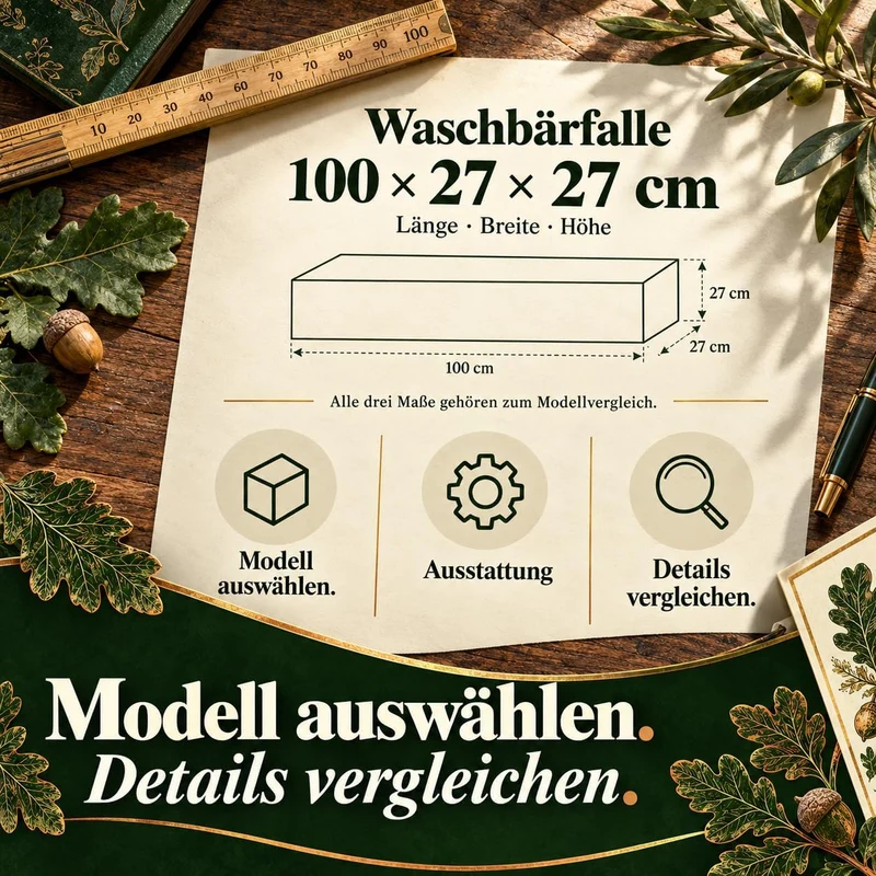Martenbrown® Waschbärfalle Gross 100cm I Dient auch als Marderfalle oder Katzenfalle I Marder Kasten