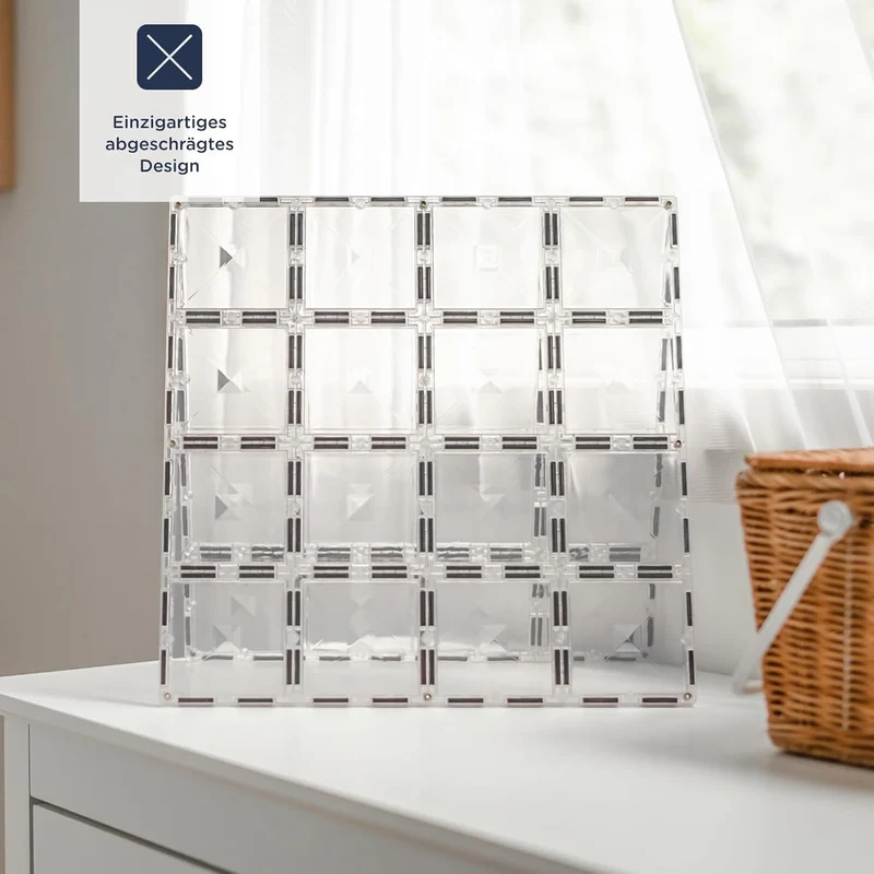CONNETIX Magnetische Fliesen Klar Grundplatten-Pack, 2 Stück