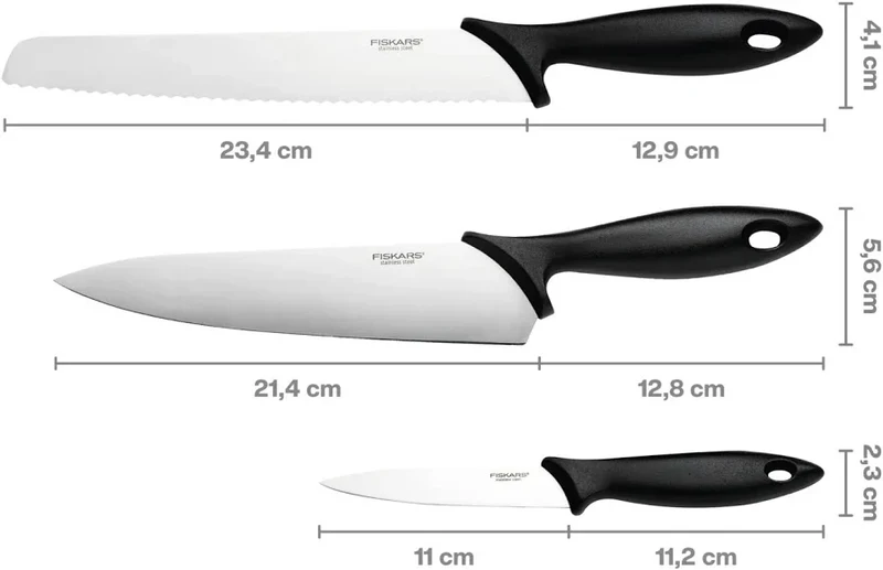 Fiskars Essential Messerset 3-teilig
