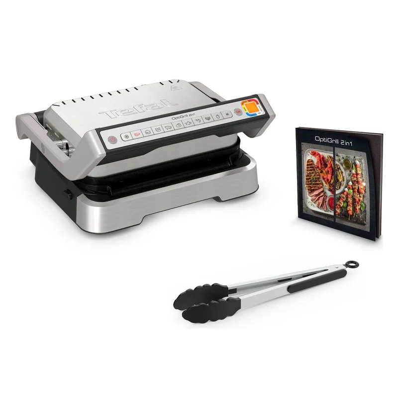 Tefal OptiGrill GC773D 2in1 Kontaktgrill Edelstahl inkl. Grillzange
