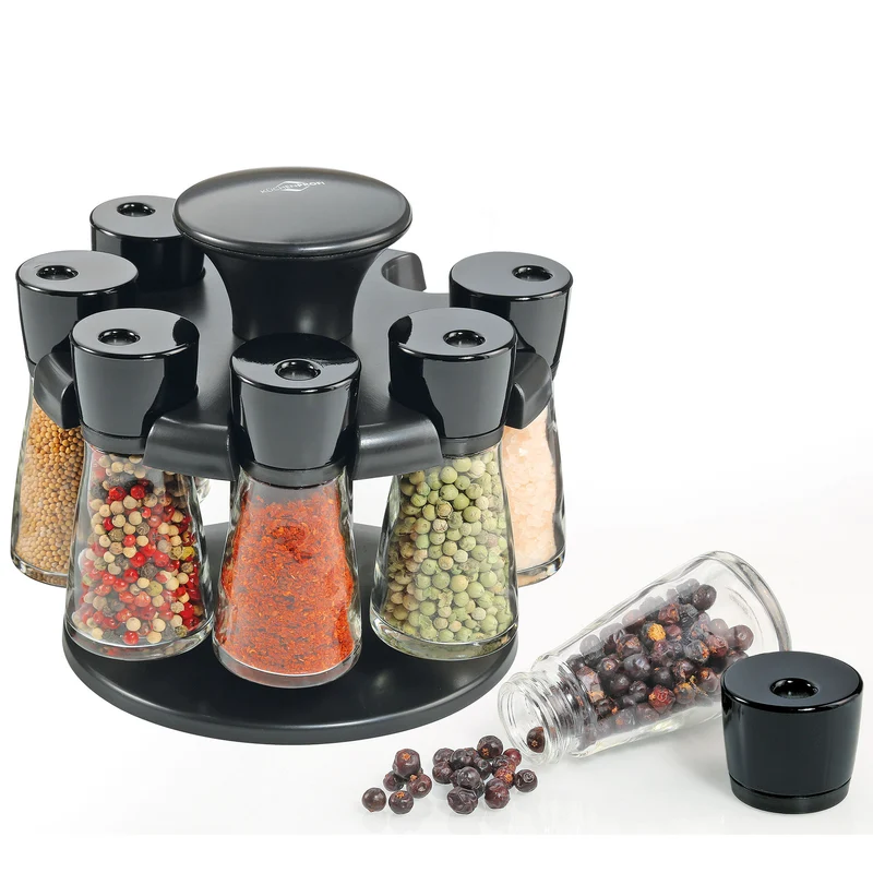 Gewürzkarussell RONDO 8 Gläser, schwarz