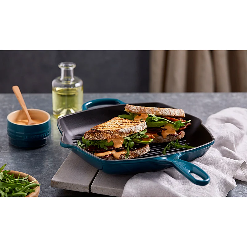 Le Creuset Grillpfanne quadratisch Signature 26 cm Deep Teal