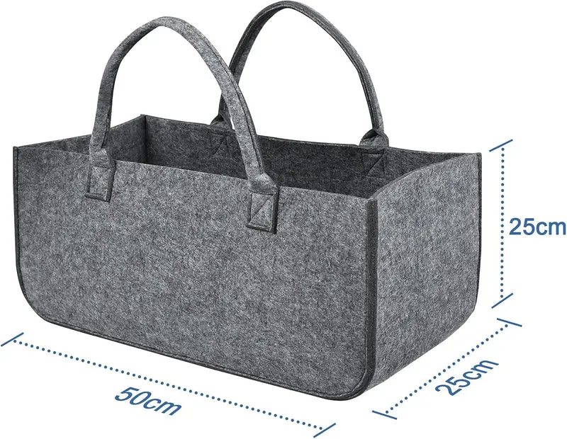 4 Stück Filztaschen Kaminholztasche Filz, Faltbar Kaminholzkorb Filztasche Shopper für Holz Zeitunge