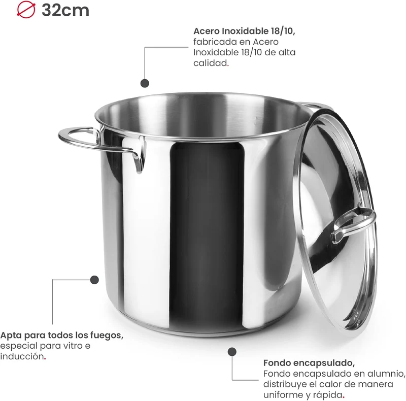 IBILI 605432 Kochtopf, Aluminium 32 cms, 32 cms