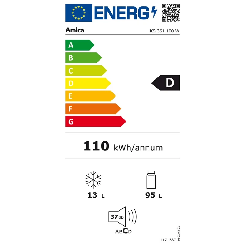 Amica Kühlgerät KS 361 100 W