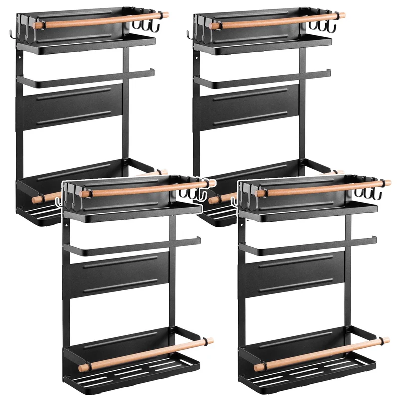 Maclean magnetic shelf for refrigerator / washing machine, black, 12kg max, MC-910, 4 pieces