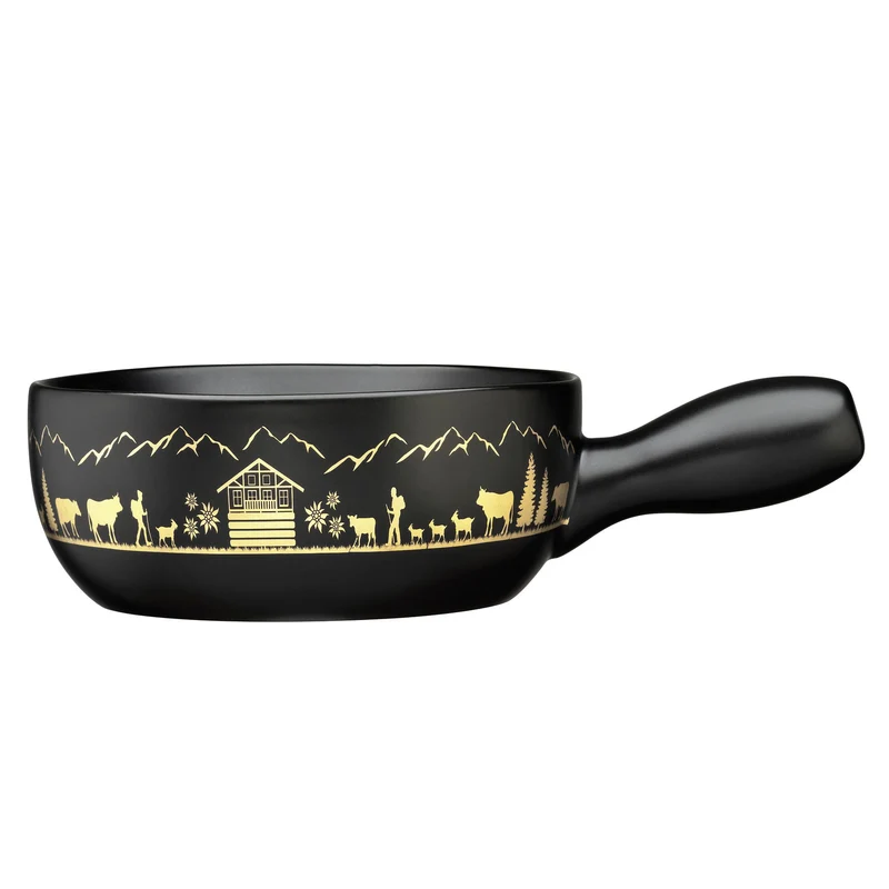 Caquelon MONTANA schwarz/gold 22 cm