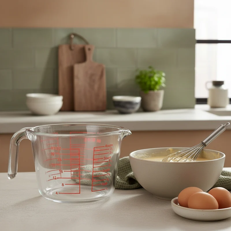 Cookinglife Messbecher Borosilikatglas 1 L - Messbecher 1000 ml - Transparent