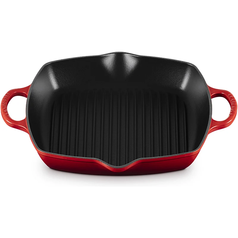 Le Creuset Quadratische Grillpfanne mit 2 Griffen Signature 30 cm Kirschrot