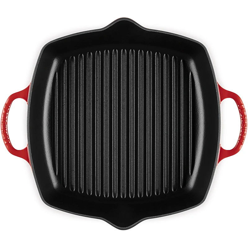 Le Creuset Quadratische Grillpfanne mit 2 Griffen Signature 30 cm Kirschrot
