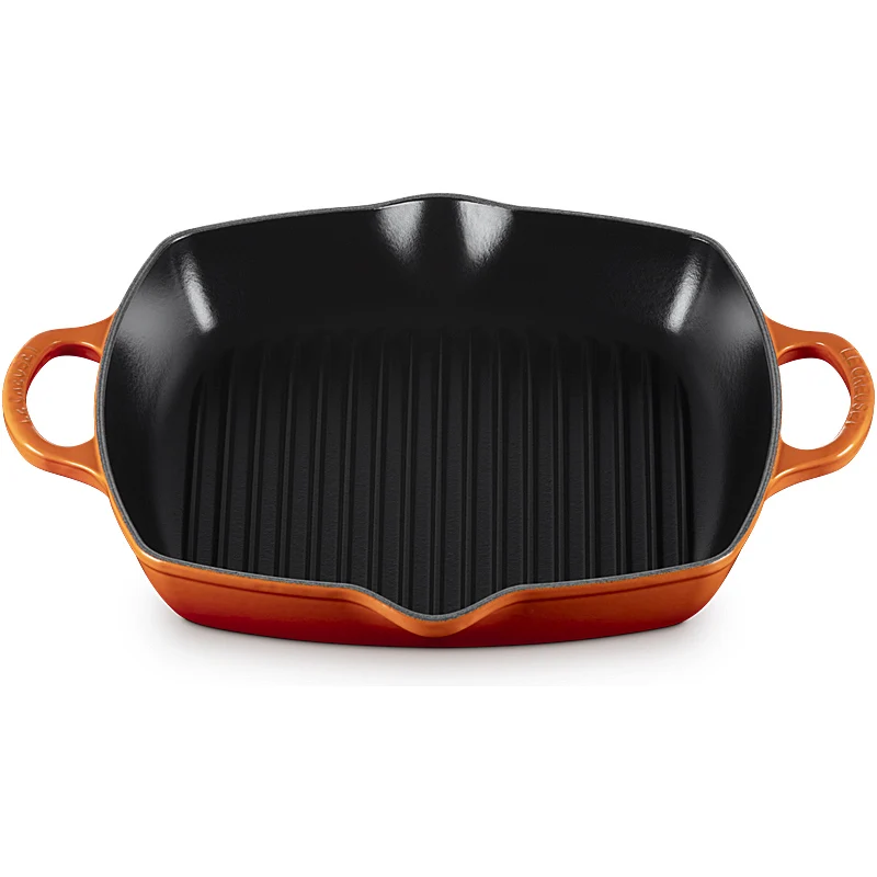 Le Creuset Quadratische Grillpfanne mit 2 Griffen Signature 30 cm Ofenrot