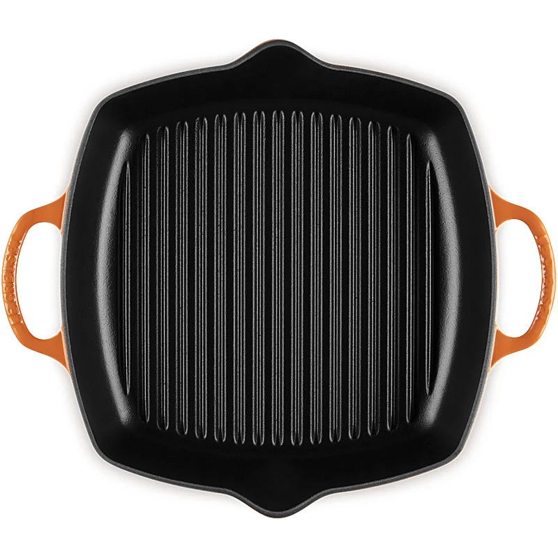Le Creuset Quadratische Grillpfanne mit 2 Griffen Signature 30 cm Ofenrot