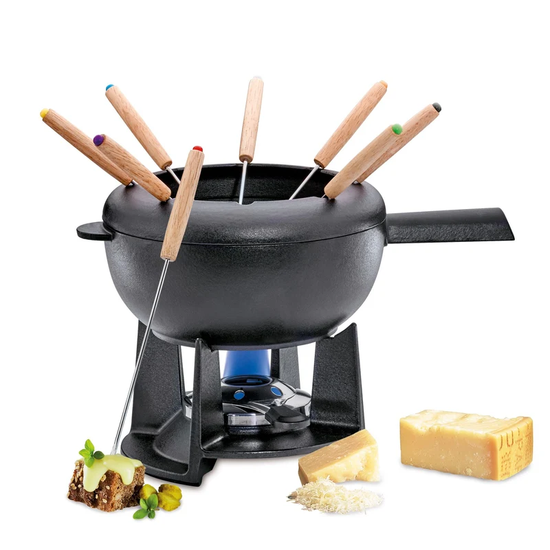 Fondue-Garnitur SAAS-FEE schwarz matt 20 cm