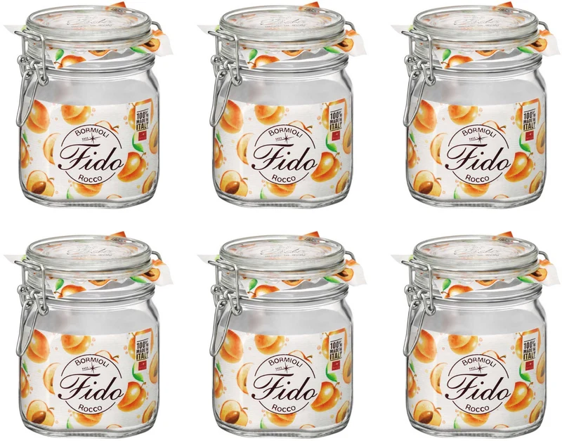 Bormioli Rocco Weckpot Fido – 10 x 10 cm / 750 ml – quadratisch – 6 Stück