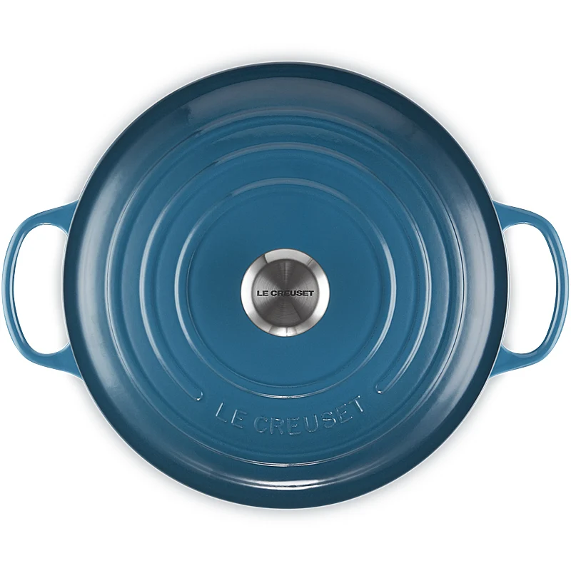 Le Creuset Bräter Signature rund 24 cm Deep Teal