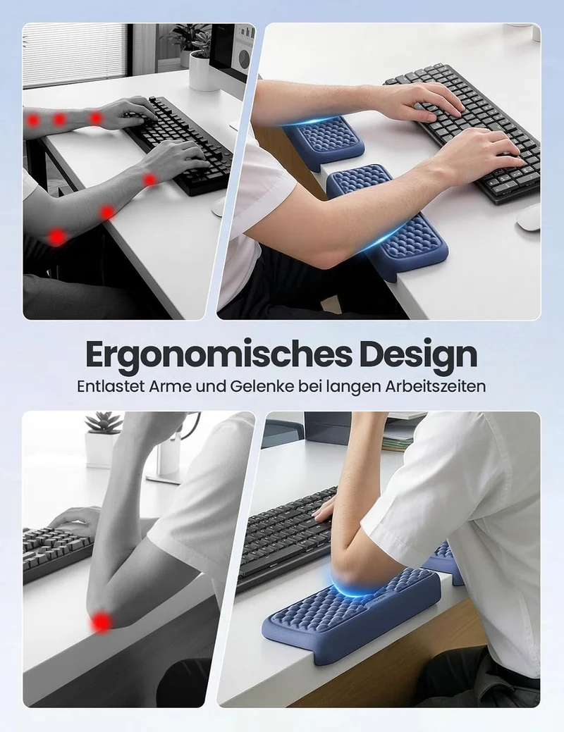 VAYDEER L-förmige Armauflage für Schreibtischkante, 2er Set Ergonomische Ellbogen- & Handgelenkaufla
