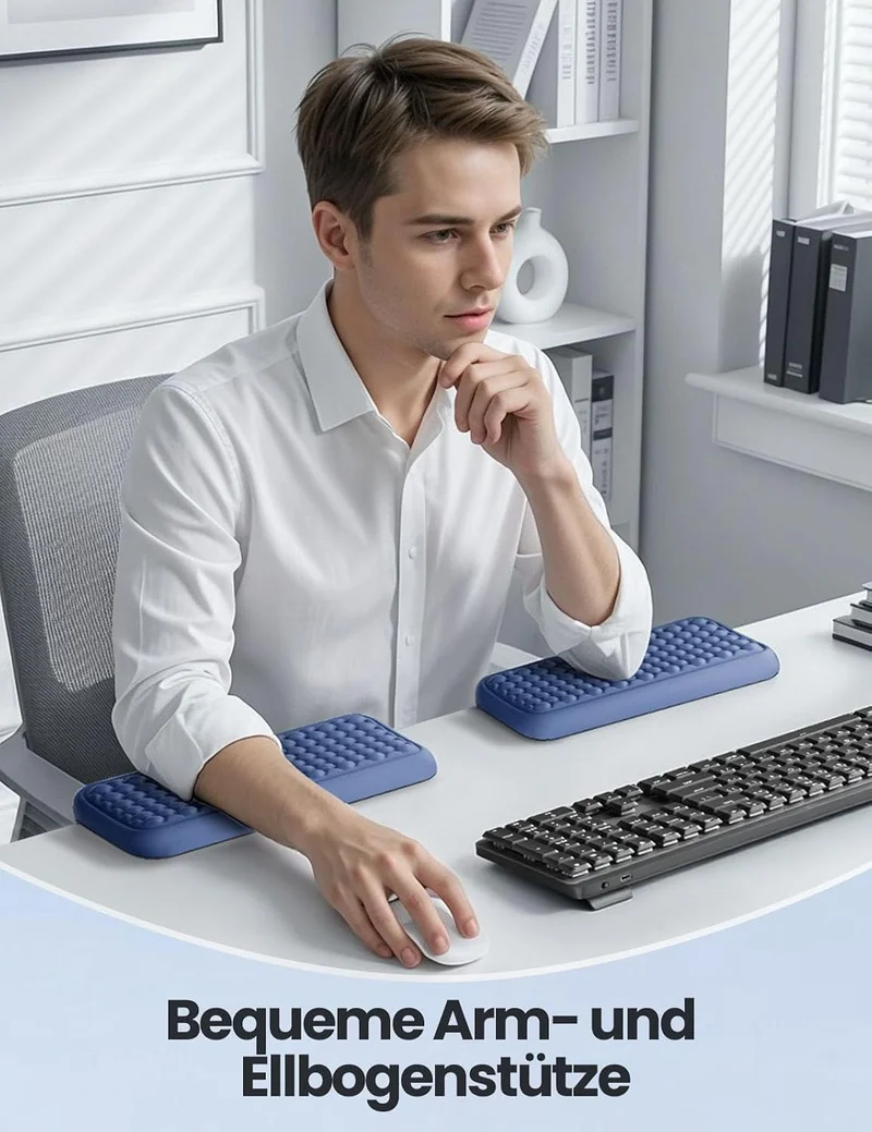 VAYDEER L-förmige Armauflage für Schreibtischkante, 2er Set Ergonomische Ellbogen- & Handgelenkaufla
