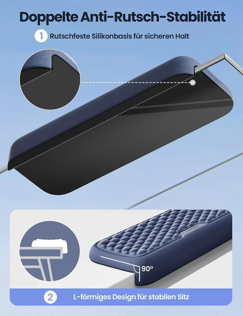 VAYDEER L-förmige Armauflage für Schreibtischkante, 2er Set Ergonomische Ellbogen- & Handgelenkaufla