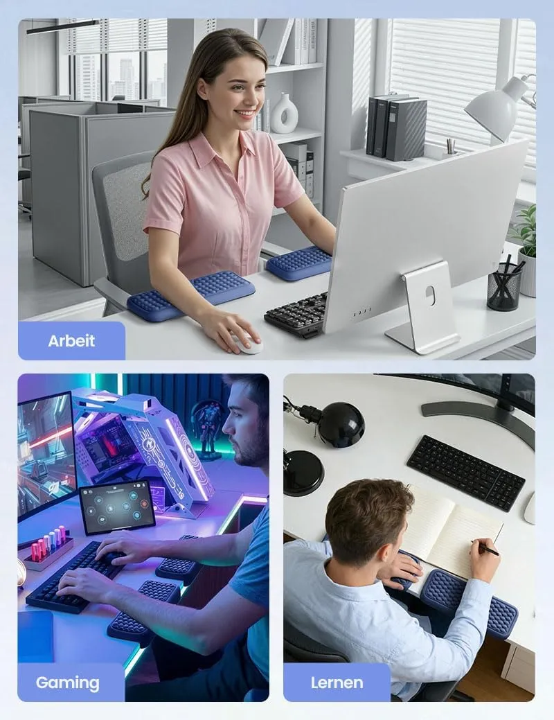 VAYDEER L-förmige Armauflage für Schreibtischkante, 2er Set Ergonomische Ellbogen- & Handgelenkaufla