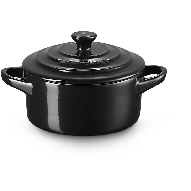 Le Creuset Mini Cocotte 10 cm Schwarz Glänzend